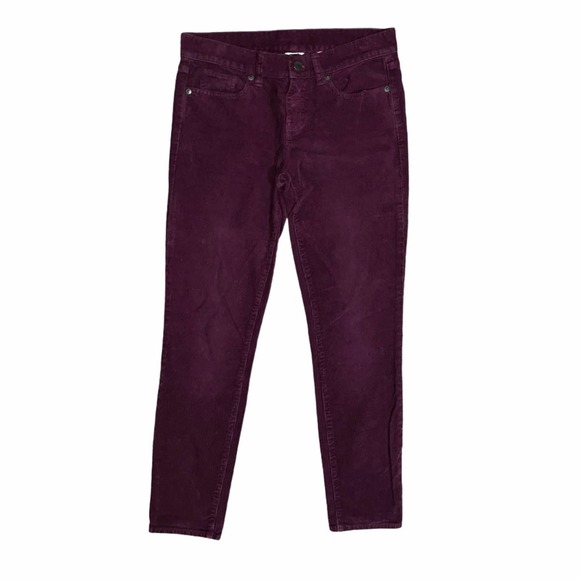 J. Crew Toothpick Corduroy Ankle Pants Burgundy - Picture 3 of 12